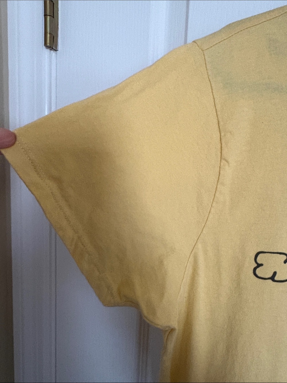Peanuts Yellow & Black Snoopy Graphic Babydoll Tee Tunic with Gingham Hem - Picture 5 of 7